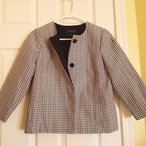 Talbots Black and White Blazer Size 4 NWOT
